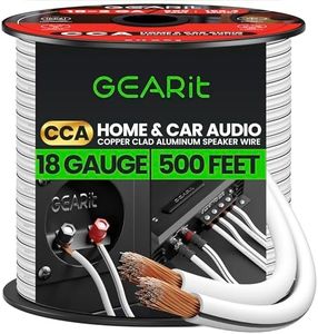 GearIT 18AWG Speaker Wire, Pro Series 18 Gauge Speaker Wire Cable (500 Feet / 152 Meters) Great Use for Home Theater Speakers and Car Speakers, White