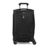 Travelpro Crew Classic Lightweight Softside Expandable Carry on Luggage, 8 Wheel Spinner Suitcase, Men and Women, Carry On 21-Inch, Black, Black, Carry On, Crew Classic Softside Expandable Luggage