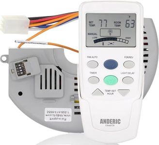 Anderic FAN-9T with REVERSE key Thermostatic Remote Control KIT with FAN-10R Receiver KIT for Hampton Bay Ceiling Fans - FAN9T FAN10R KIT (FCC ID: L3HFAN9T, PN: FAN9TR, Works receiver FAN10R, FAN-10R)
