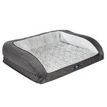 Serta Orthopedic Supportive Foam Quilted Couch Dog Bed with Soft Bolsters (Slate Gray) X-Large