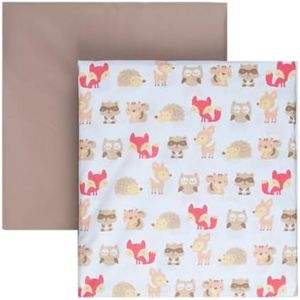 Tadpoles Microfiber Fitted Crib Sheets – Baby Crib Mattress Sheets (2-Piece, 52” x 28” x 8”, Woodland Creatures Pattern in Multi colors)