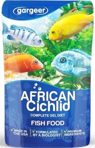 Gargeer 16oz African Cichlid Fish Food for Advanced Breeders. Complete African Cichlid Gel Diet for Both Juveniles & Adults. Made in The USA Using Premium Ingredients, Wild Nutrition Gourmet Formula