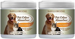 SMELLS BEGONE Air Freshener Pet Odor Absorber Gel - 15 oz, Pack of 2 - Absorbs and Eliminates Odor in Pet Areas, Bathrooms, Cars, & Boats - Made with Essential Oils - Citrus Scent