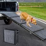 Longest 71" & Widest 20" Dog Car Ramp,Foldable Dog SUV & Truck Ramp with Non-Slip Rug Surface,Pet Ramp Stairs for Outdoor Steps,Extra Long Dog Ramps for Medium & Large Dogs Get Into a Car, SUV & Truck