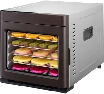 Wood Grain Food Dehydrator Dryer- No Plastic Dehydrator with Large 6.5ft² Drying Space and 6 Stanless Trays, 700W, 167°F, Dehydrator for Healthy Food, Meat, Jerky, Fruit and Vegetable, FD1012SJY