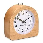 Navaris Wood Analog Alarm Clock - H