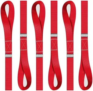 Soft Loop Tie Down Straps - 1,500 Load Capacity & 4,500 Lbs Breaking Strength - 6 Pack - Loops for Securing ATV, UTV, Motorcycles, Scooters, Dirt Bikes, Lawn & Garden Equipment - by AUGO