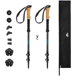 Cascade Mountain Tech Carbon Fiber Adjustable Trekking Poles - Lightweight Quick Lock Walking or Hiking Stick - 1 Set (2 Poles), Cork Grip, Grey