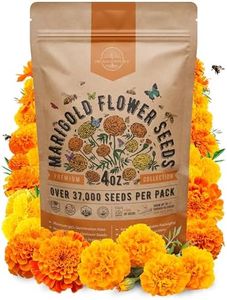 Marigold Seeds Pack 4 oz - Over 37,000 Non-GMO Heirloom Marigold Seeds for Planting Indoor & Outdoor Gardening, Flower Seed for Planting Home and Garden, Flowers Seed in Individual Packet