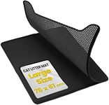 Conlun Cat Litter Mat,Double Layer Waterproof Litter Tray Mat,Honeycomb Design for Scatter Control,Easy Clean Cat Mat for Litter-Black,Large,76x61cm