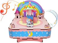 Mievayo 3D Puzzles Music Box Unicorn DIY Rotating Music Box Kit for Teens, Boys and Girls, Birthday Gifts, Decorative Crafts