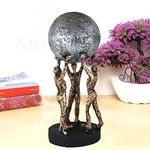 nantan Resin Men On Ball Showpiece For Home Decor Showpiece, Atlas Sculpture For Office Table Decor (10" Inch)., Multicolour