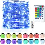 Fairy Lights USB Powered 10M 100 LED 16 Color Changing String Lights Waterproof 4 Lighting Modes with Remote Control Twinkle Lights Indooe for Halloween Christmas Party Bedroom Decoration（10M,100LED）