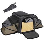 Cen Kinfo Dog Carrier, Expandable Foldable Soft-Sided Dog Backpack Airline Approved Pet Carrier Cat Backpack for Small Medium Cats,Dog Travel Bag with Big Space, Black