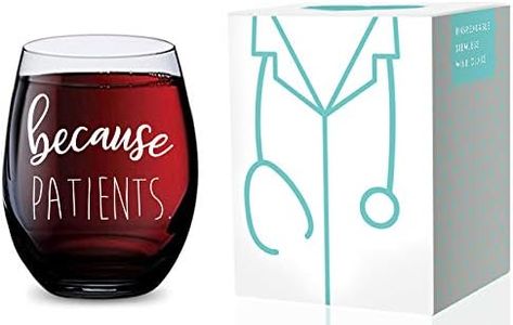 Stemless Wine Glass for Nurses and Doctors (Because Patients) Made of Unbreakable Tritan Plastic and Dishwasher Safe - 16 Ounces