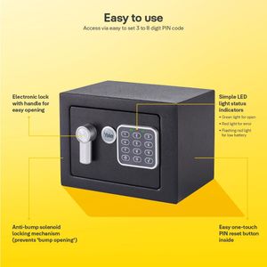 Yale Mini Electronic Safe – Black Security Box