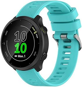 TopPerfekt Band Compatible with Garmin forerunner 245 music 20mm Soft Silicone Replacement Watch Band Strap Wristband for Samsung galaxy watch4 40MM/Garmin vivoMove Luxe/style (Lake blue