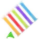 120PCS Disposable Ice Popsicle Molds Bags Popsicle Bags with Zip Seals and Foldable Funnel DIY Ice Pop Pouches Popsicle Freezer Bags Freezer Tubes for Yogurt Sticks Ice CandyJuice & Fruit Smoothies