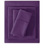 Softan Queen Size Sheet Set - Soft Queen Bed Sheets - Brushed Microfiber Fitted Sheet with 15" Deep Pockets - Breathable 4 Pieces Sheet Set for Queen Bed - Bedding Sheets & Pillowcases, Purple