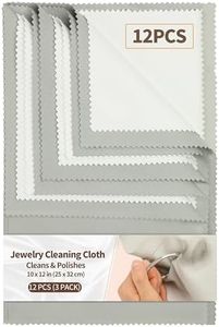 Bonison 3 Pack Large Silver Polishing Cloth – 10"x12" Jewelry Cleaning Cloth & Multi-Layer Jewelry Polishing Cloth for Silver, Gold, Diamond, Platinum, Coins, Watches, Gemstones（Gray）