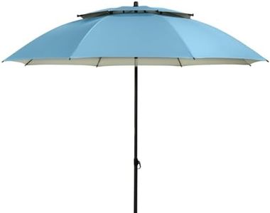 Doppler derby Sonnenschirm 200cm in Blau I Sonnenschirm für Strand sowie Balkon & Terrasse I Schirm höhenverstellbar I Mit UV-Schutz I Sonnenschirm knickbar I Für Strand & Freibad I Strandschirm