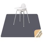 Splash Mat for Under High Chair/Arts/Crafts, WOMUMON 51" Washable Splat Mat Waterproof Anti-slip Floor Protector Messy Spill Messy Floor Cover for Pet (Grey)