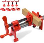 4 Set 8pcs Pipe Clamp Woodworking, Quick Release Heavy Duty Wide Base Iron Wood Metal Clamp Set Wood Gluing Pipe Clamp Set Wood Carpenters for 26.5mm Threaded Pipe on Cabinets