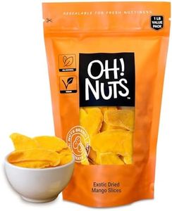 Oh! Nuts Exotic Dried Mango Slices - 1LB Bulk Bag - Dehydrated Sweetened Chunky & Chewy Juicy Fruit Bites for Snacking & Baking - Low Cholesterol, High Fibers