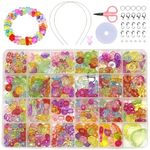 Massmot 410Pcs Beads for Kids Crafts, Children's Jewelry Making Kit, DIY Bracelets Necklace Hairband and Rings Craft Kits for 4-12 Years Old Little Girls, Multicolor