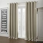 IYUEGO Warm Ivory Curtain Solid Grommet Top Blackout Curtain Draperies with Multi Size Customs 72" W x 102" L (Set of 1 Panel)