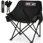 OVERMONT Folding Camping Chair - Ultra Lightweight 2.6kg Per Chair - Portable Backpacking Chair with Side Pocket & Cup Holder- 135kg Capacity, for Outdoor, Garden, Picnic, Fishing, Beach