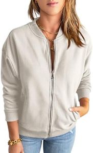 GeGekoko Womens Zip Up Sweatshirts Jackets Casual Loose Outwear