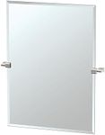 Gatco 4389S Bleu Rectangle Wall Mirror, Satin Nickel, 31.5-inch