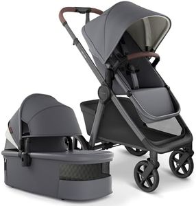 Mompush Ultimate 3 Full Size Baby Stroller with Bassinet from Newborn to 50 lbs - All-Terrain Large Wheels with Full Suspension, Reversible & Extendable Seat for Growing Kids, One-Second Compact Fold