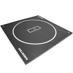 Meister FlexFloor Wrestling Mat - 10ft x 10ft Roll-Up Pro Training Mat for Home & Gym - Black