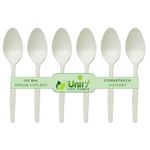 UNIFY EcoHomes 50 Pieces Disposable Biodegradable Cornstarch Spoon Set, Compostable Spoon Ideal for Birthday, Wedding & Party