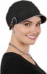 Hats Scarves & More Chemo Cap Women Newsboy Hat Summer 50+ Sun Protection Barcelona Black (Small)