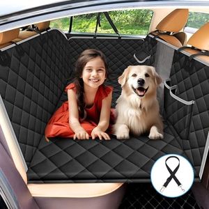 Kfonla Hundedecke Auto Rückbank,Hunde Autositz Rückbank mit Harter Unterseite,Hundebett Auto Rückbank mit Seitenschutz und Sichtfenster,Universal Hundedecke für Auto Rückbank mit Sicherheitsgurt