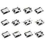 60PCS Micro USB Type B Female Connector 5 Pins 180 Degree Micro USB Female Socket Connector Jack Port Replacement Adapter