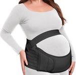 MAMODY 4 in 1 Pregnancy Support Belt Maternity Belt Lightweight Abdominal Binder Pregnancy Belt Belly Bands for Pregnant Women - Relieve Back, Pelvic, Hip Pain (Black,Large)