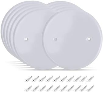 (10 Pack) AP-12031, 5 Inch White Metal Ceiling Blank-Up Cover, Used to Cover 3-1/2 Inch Round/Octagon Box Openings In Ceilings or Walls, Mounting Screws Included, Holes Are Spaced 2.75 Inches