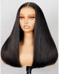 Arabella Hair 5x6 Glueless Wigs Human Hair Pre Plucked Pre Cut 230% Density Glueless Wigs 100% Human Hair 12a Pre Plucked Bleached Knots Straight Wig Human hair (16inch, 5X6 Straight Wig)