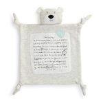 Sweet Grey Blue Bear 14 x 14 Plush Nursery Bed Sweatshirt Blankie