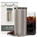 Cold Brew Coffee Maker for Wide Mouth Mason Jar - Stainless Steel Iced Coffee Cold Brew Filter & Infuser Maker for Tea & Fruit Water -Versatile Mason Jar Coffee Brewer & Tea Strainer Kit (32oz/1qt)