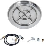 GarveeLife 25 Inch Round Drop-in Fire Pit Pan, Stainless Steel Propane & Natural Gas Insert with Spark Ignition Kit, 48,000 BTU, Ideal for Outdoor and Indoor DIY Fireplace