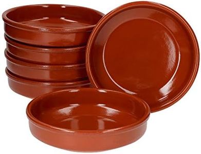 MamboCat Cazuela Bruno Lot de 6 bols en argile I Diamètre 20 cm I Taille L I Méditerranéen I Émaillé I Unique Fait à la main I Antique/Vintage I Moyen-Âge I Viking