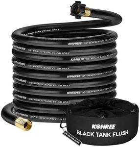 Kohree 35Ft RV Black Water Hose for RV Camper, 5/8" Premium Camper Sewer Hose with No Kink Design, Clean-Out Grey Water Tanks & More, Black Tank Flush Kit with Storage Bag