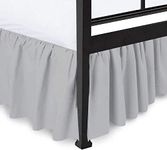 Ruffled Bed Skirt with Split Corners, Gathered Style, 100% Microfiber-12 Drop, Dust Ruffle Bed Skirts Queen, Light Grey