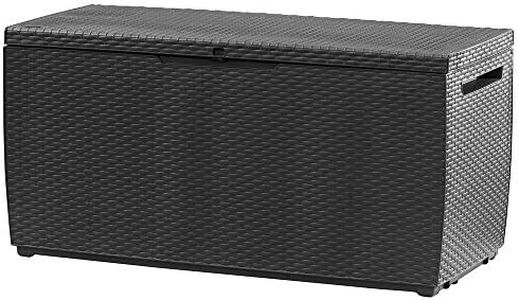 Deuba Coffre de Rangement Capri 305L roulettes Système Smart Click verrouillable Charge maximale 240kg Coffre de Jardin extérieur Coffre de Rangement Coffre à Coussins Coffre de Jardin Anthracite