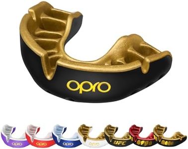Protector bucal OPRO Gold Level, protector bucal deportivo para niños, con tecnología de ajuste revolucionaria para boxeo, lacrosse, MMA, artes marciales, hockey, BJJ (Negro, Adulto)